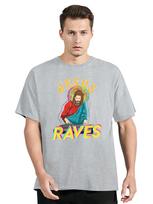 Unisex Jesus Raves Funny EDM Music Festival Party Christian DJ T-Shirt Tees Cotton Tshirt For Unisex's Clothing Oversized Graphic Tops S