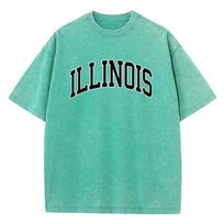 Illinois Juoda raidė Spausdinti vyriški marškinėliai Grafinis raštas Marškinėliai Drabužiai Aukštos kokybės meno marškinėliai Gatvės medvilniniai trumparankoviai S