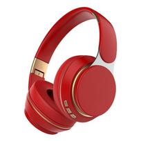 Headphones Bluetooth Wireless Headsets with Mic Music Gaming Sports Earpieces Great Bass Earphones Foldable Support TF SD-Card raudona