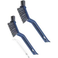 Cleaner Brush V Shape with Tweezers Cleaning Tile, Stiff Grout Cleaning Brushes for Tile Floor, Handheld Grout Scrub Brush for Bathroom, Kitchen,2Pcs mėlyna