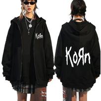 Korn Rock Band WORLD TOUR Zipper Jackets Metal Music Men's Hoodies Oversized Hip Hop Streetwear Zip Up Sweatshirts Punk Y2K Tops S