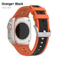 Sports Rubber Strap For Apple Watch Ultra 2 49mm 46mm 42mm 40mm 41mm 44mm 38 45mm Bracelet iWatch Series 10 9 8 7 6 SE 5 Band 38mm 40mm 41mm oranžinė