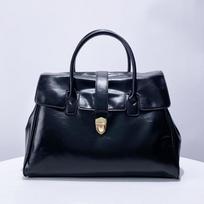 Luxury women's briefcase designer bag and bag new in PU leather vintage simple large capacity lock displacement lady tote