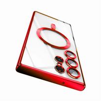 Luxury Plating Magnetic Case For Samsung Galaxy S21 S23 Fe S24 Ultra S22 Plus Apple Magsafe Cover 10H 6K Glass Camera Protect For S21 white