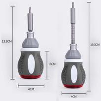 10-in-1 Multi-Angle Ratchet Screwdriver Set: Cross, Flat, and Plum Screwdrivers Included gray