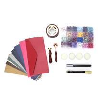 24 Colors Sealing Wax Beads Melting Spoon Sealing Stamp for DIY Crafts Decoration