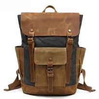 Canvas Backpack Men's Outdoor Sports Hiking Bag Travel Backpack Student Bag pilka spalva