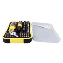Ratcheting Screwdriver Set 56 In 1 Multifunctional Carbon Steel and Rubber Screwdriver Bits and white