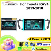 Android 13 For Toyota RAV4 2012 - 2018 4G WiFi DSP Car Radio Multimidia Video Carplay Player Navigation GPS Stero Audio System 4 core 2GB+32GB CP black