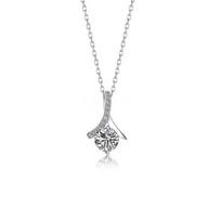 Fashionable and Minimalist, Versatile Collarbone Chain, Herringbone Shape, Micro Inlaid Zircon Pendant Necklace, Ins Women's Necklace white