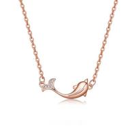 Big Fish Begonia Necklace for Women's Trendy Clavicle Chain Simple Temperament Forest Dolphin Pendant beige