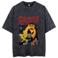 Y2k Printed T Shirt Men Retro Washed 100% Cotton Tops Tees Harajuku Tshirt Streetwear Male Acid T-shirts Unisex S