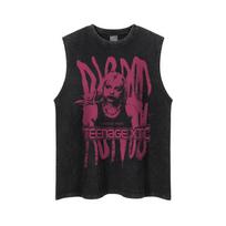 AZ Original Trendy High Street Washed Old Vest for Men and Women Large Size Round Neck Sleeveless Couple Outfit S