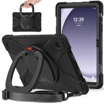Suderinamas „Samsung Galaxy Tab A9 Plus 11“ apsauginis silikoninis, besisukantis dėklas su stovu, apsaugantis nuo kritimo Tab A9plus 11 inch SM-X210/X215/X216 (2023) juoda