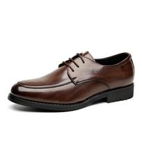 Pavasariniai oficialūs batai Vyriški natūrali oda Ruda Oxford Kvėpuojantys plokščiapadžiai Vyriški Sapatos Masculino Vyriški Stilingi suvarstomi batai 38 ruda