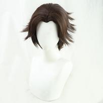 Game LOL Arcane Viktor Cosplay Wig The Machine Herald Viktor Short Brown Heat Resistant Synthetic Hair Anime Wigs + Wig Cap One Size black