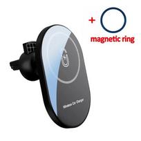 30W Magnetic Wireless Charger Car Air Vent Stand Phone Holder Mount Fast Charging Station For iPhone 12 13 14 Pro Max macsafe gray