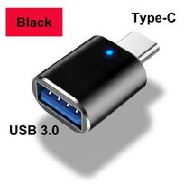 LED USB 3.0 To Type C Adapter OTG To USB C USB-A To Micro USB Type-C Female Connector For Samsung Xiaomi POCO Adapters B USB 3.0 to Type-c