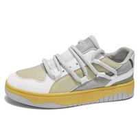 Hot Sale Platform Skateboarding Shoes Men Fashion Lace-up Leather Casual Sneakers Men Comfortable Breathable Men's Skate Shoes 39 gray