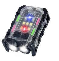 Galingas LED žibintuvėlis Multifunkcinis su kepurės spaustuku Magnetu gale Darbinis žibintas 8 režimai Nešiojamas EDC Mini raktų pakabukas Avarinis darbinis 8 Modes juoda