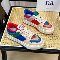 Mandarin duck color matching little white shoes women's 2024 spring and summer rainbow ins tide sports shoes breathable tide with casual board sho 36 white