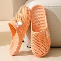 Hole shoes women's summer ins tide with flat bottom hollow bag head shoes women wear soft sole non-slip Internet celebrity beach cool slippers 36 oranžinė