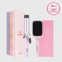 Bodana saldainių dėžutė (plaukų garbanojimo žnyplės 36 mm violetinės + plaukų šepetys + apsauginis kilimėlis nuo karščio) pink