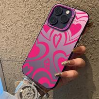 Telefono dėklas iPhone 16 15 14 Pro Max 11 12 13 X XR XS 7 8 Plus SE Madingas Latte Kavos Meilės Širdelės Smūgiams Atsparus Bamperis IMD Dangtelis For iPhone 14