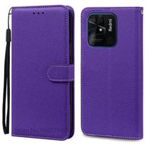 Redmi10C Case For Xiaomi Redmi 10C Case Soft Wallet Leather Flip Cover For Redmi 10C Case 10 C Book Phone Covers Coque Fundas For Redmi 10C tamsiai violetine spalva