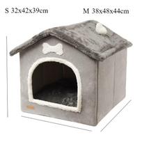 Foldable Indoor Warm Dog House, Detachable Pet Bed Suitable for Small and Medium-sized Cats/dogs That Can Be Used All Year Round 32x42x39CM pilka spalva