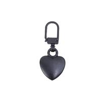 5Pcs Sewing Zippers Puller Head Heart Shape Detachable Metal Zipper Slider Repair Kits for Bags Backpack Coat Zipper Pull Tab 5 Pcs Black