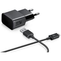 [Compatible Samsung Galaxy A3-A5-2015-2016-A6-A6+-A7] 1 Meter USB Cable + Black Mains Charger [Phonillico®] juoda