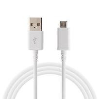 [Compatible Samsung Galaxy J1-J3-J5-J7-2015-2016-2017-J6-J6PLUS] White USB Charger Cable Micro USB Port 1 Meter [Phonillico®]