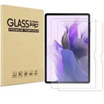 Tempered Glass for Samsung Galaxy Tab S8 PLUS - Tab S7 PLUS - Tab S7 FE [2 Pack] Phonillico® Resistant Screen Protector Film