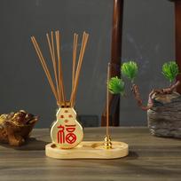 Incense Burne for Sticks Metal Metal Gourd-shaped Incense Holder with Wooden Ash Catcher and Metal Incense Sticks Organizer Home auksinė