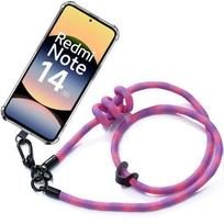 Case for Xiaomi Redmi Note 14 5G (not for 4G) Protection with Pink Lanyard - E.F.Connection