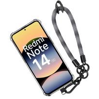 Coque pour Xiaomi Redmi Note 14 5G (pas pour 4G) - avec Bracelet Gris - E.F.Connection