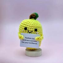 Positive Energy Sunflower Hand-woven Dolls Hug Pocket Knitting Doll Positive Card Desktop Ornament Gift Room Motivational Decor