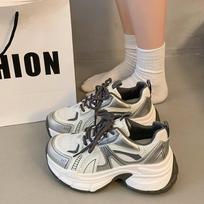 Platform-soled Hong Kong-style fashion dad shoes for women's 2025 spring and summer new versatile small man height-increasing platform-soled c 35 pilka spalva