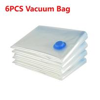 6PCS Vacuum Bag With Valve & Pump for Clothes Storing Large Plastic Compression Empty Bag Travel Accessories Storage Container 30X40cm