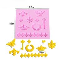 Kinds of Crown Silicone Mold Embossed Fondant Chocolate Form Cake Decorative Lace Pattern Baking Resin Polymer Clay Mould F1003 pink