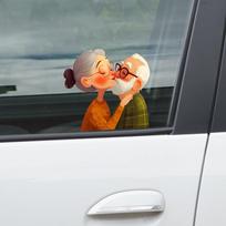 Kūrybingi Animaciniai Saldūs Palydovai Stikliniai Automobilio Fono Gražinimo Dekoravimo Lipdukai 15*16cm /fun-f673uv