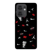 Phone case - NIKE JORDAN - Oppo Reno 13F - Silicone - Flexible - Black/Red/White juoda