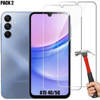 Lot-2 Tempered Glass for Samsung Galaxy A15 4G-5G, 9H Screen Protector Transparent Ultra Slim skaidri