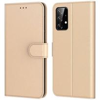 Protective Case - PROSHOP - for Samsung A52 - Leather Effect - Golden Color - 360° Protection auksas