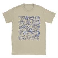Les Sardines Italian Summer Fisherman T Shirt Men Cotton Vintage T-Shirt Crew Neck Funny Tee Short Sleeve merch New Arrival S chaki