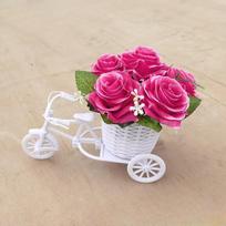 Newly Designed Plastic Plant Grass Bonsai Bicycle Flowerpot Artificial Flower Bouquet Bonsai for Home Kitchen Decoration