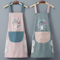Waterproof Dirt Coral Velvet Towel Apron Wreath Kitchen Apron Hanging Neck Apron One Size