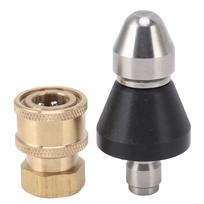G1/4 Sewer Pipe Cleaning Nozzle Stainless Steel Durable G3/8 Female Thread Adapter Pressure Sewer