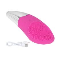 Face Cleansing Brush Deep Pore Cleansing Skin Massager Ultrasonic Silicone Face Cleaner pink